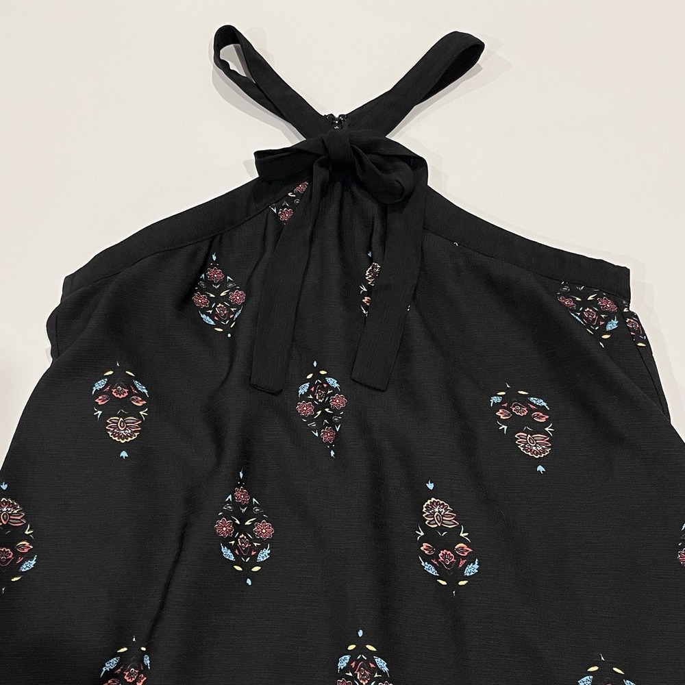 Boho Halter Dress Medium Southwester Pocket Print Bow Lining 90s Festival Summer